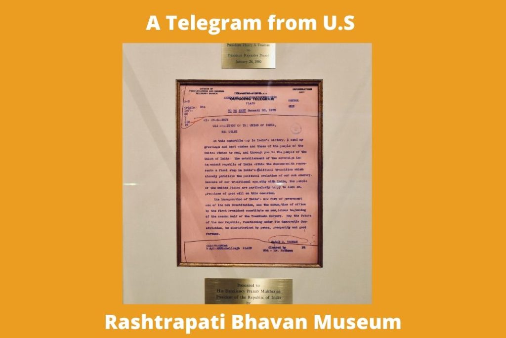 rashtrapati bhavan museum first republic day telegram 