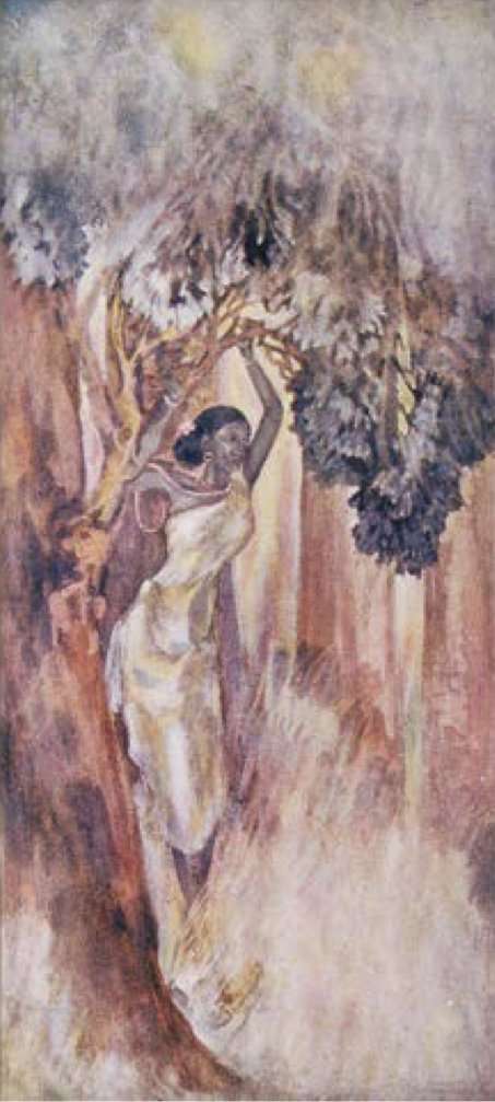 Painting of a santhal girl by Abanindranath Tagore and Rani Chanda